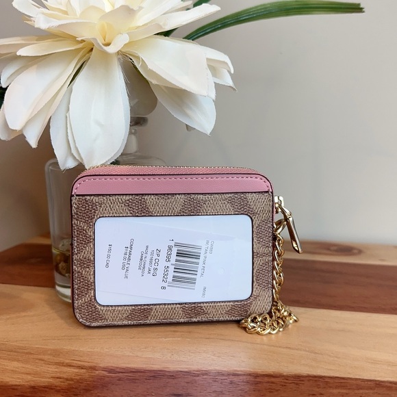 NWT Coach Zip Card Case In Signature Canvas - Picture 4 of 6